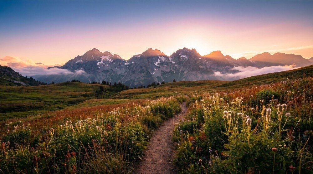 Landschapsfotografie — zonsondergang bergen